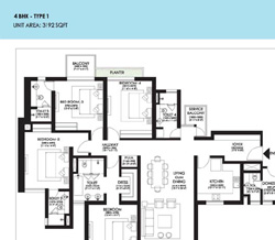 Ireo Victory Valley Floor Plans 4 BHK + SQ | 3192 SQ.FT